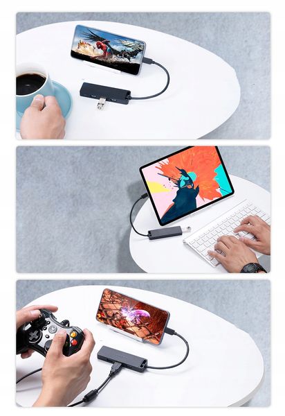 VENTION Type-C HUB 4xUSB3.0 + MicroUSB Power 0,5m zdjęcie 6