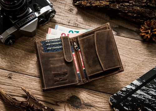 portfel męski z retro skóry nubukowej - peterson na Arena.pl