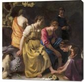 Obraz 100x100cm Diana and her Nymphs, Vermeer Vintage