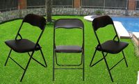 Krzesło składane bankiet catering czarne 6 sztuk