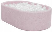 basen z kulkami Oval różowy ekoskóra + 200 kulek