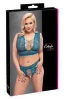 cottelli curves komplet koronkowy wycięty bralet i stringi bez krocza