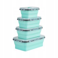 2 x Zestaw składanych pojemników Teesa prostokąt BPA free silikon + plastik