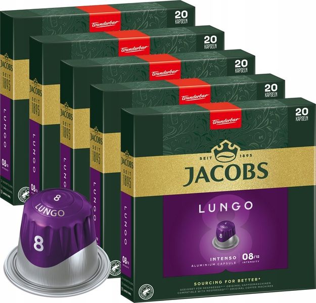 KAWA NESPRESSO JACOBS LUNGO INTENSO 100 kapsułek zdjęcie 1