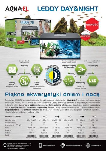 AQUAEL ZESTAW LEDDY PLUS 60 D&N CZARNY 2.0 na Arena.pl