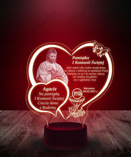 Lampka Plexido Statuetka Led Pamiątka Pierwsza Komunia Święta Jezus na Arena.pl
