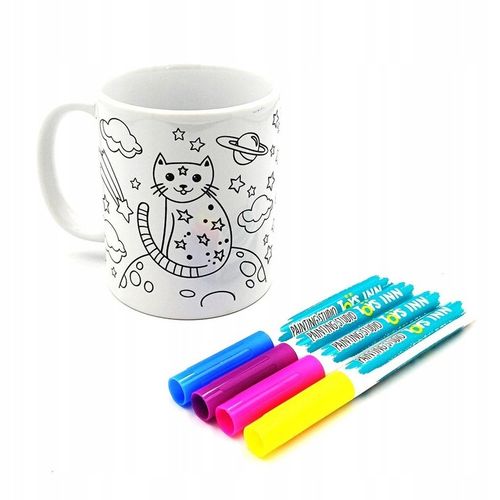 KUBEK DO KOLOROWANIA KOT + MARKERY STNUX na Arena.pl