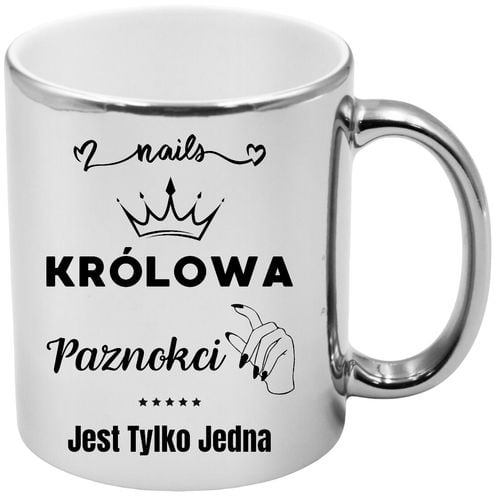 KUBEK SREBRNY PREMIUM DLA KOSMETYCZKI STYLISTKI PAZNOKCI ŚMIESZNY PREZENT na Arena.pl