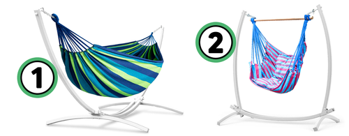 Stelaż na hamak biały 2w1 + hamak + krzesło brazylijskie na Arena.pl