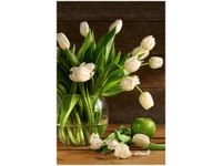 OBRAZ BUKIET JASNYCH TULIPANÓW KWIATY