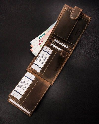 duży portfel męski ze skóry naturalnej zapinany na zatrzask - always wild na Arena.pl