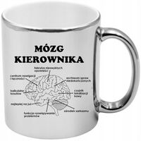 KUBEK SREBRNY PREMIUM MÓZG KIEROWNIKA ŚMIESZNY PREZENT DLA SZEFA
