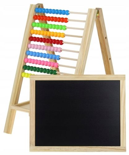 Tablica Drewniana Dwustronna Magnetyczna Kredowa Liczydło + Akcesoria na Arena.pl