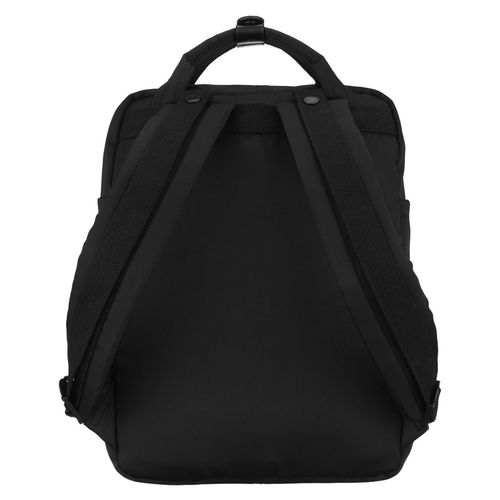 czarny, duży plecak damski wykonany z poliestru i skóry ekologicznej, na Arena.pl