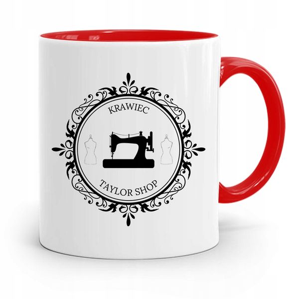 Kubek Czerwony Krawca Krawcowej Najlepszy Krawiec Z Nadrukiem Ze Zdjęciem zdjęcie 1