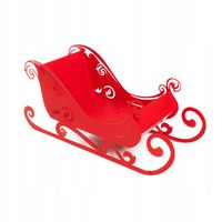 Metalowe Sanie Mikołaja Dekoracja Ozdoba Świąteczna Kolor Czerwony