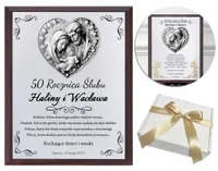 PREZENT NA ROCZNICĘ ŚLUBU JUBILEUSZ 25 40 45 50 PAMIĄTKA W OZDOBNYM PUDEŁKU