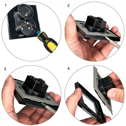 Gniazdo Podwójne Czarne Zestaw Ramka Podwójna i 2 x Gniazdko MIUUN Leo na Arena.pl