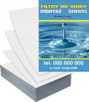 Ulotki A6 100szt reklamowe firmowe FILTRY DO WODY MONTAŻ SERWIS dużo wzorów