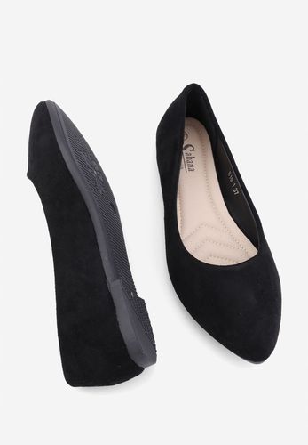 CZARNE BALERINKI DAMSKIE ZAMSZOWE BALERINY WSUWANE WKŁ. EKOSKÓRA na Arena.pl