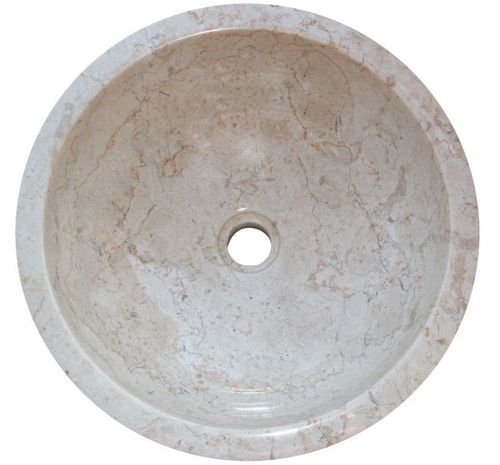 Umywalka z kamienia naturalnego Gemma 501 polerowany marmur Ø45 cm Cream. na Arena.pl