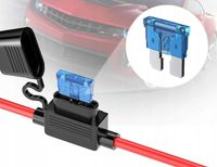 Gniazdo zapalniczki z bezpiecznikiem z KROKODYLAMI 16 AWG 3m. 15A 12V 24 V