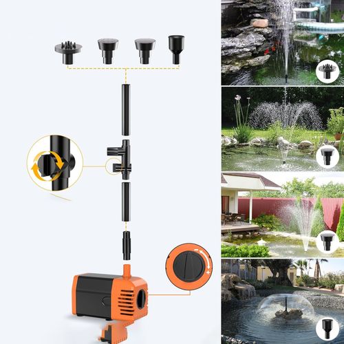 Solara fontanna Biling 25W 1200 L/H do stawu ogrodowa pompa z rurą 2 m na Arena.pl