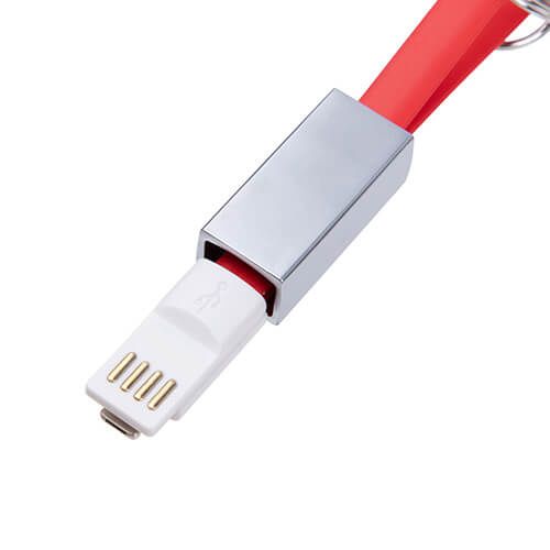 Brelok do kluczy - kabel do transmisji danych Lightning do sublimacji - czerwony zdjęcie 4