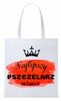 Dla Pszczelarza Na Prezent Torba Eco Biała Shopper Z Nadrukiem Ze Zdjęciem