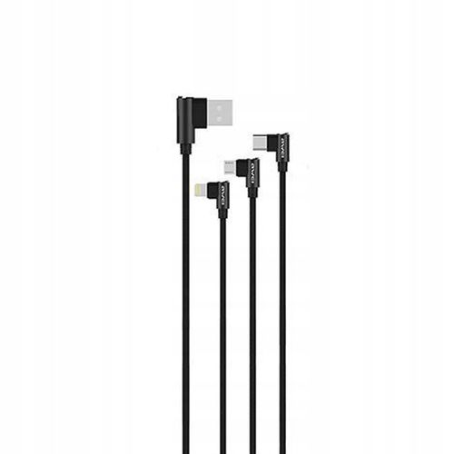 Kabel 3w1 AWEI CL-52 USB-C MICRO USB Lightning 2.4  - Black na Arena.pl