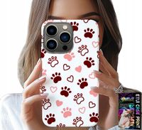 ETUI DO IPHONE 16 PRO MAX - PSIE ŁAPKI NA BIAŁYM TLE, PIES, KOT, MIŚ