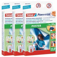 TESA POWERSTRIPS Plastry montażowe samoprzylepne do plakatów 20 szt. x
