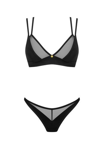 seksowny komplet od marki obsessive. podkreślenie piersi i pośladków. na Arena.pl