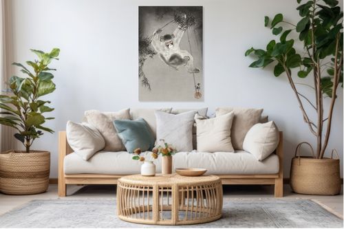 Obraz 60x90cm Monkey, Koson Japoński Vintage do Salonu na Arena.pl