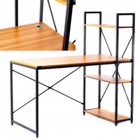 BIURKO KOMPUTEROWE LOFT SZKOLNE RIWALL RD-01 Z REGAŁEM I PÓŁKAMI