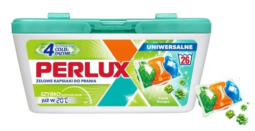 Żelowe kapsułki do prania PERLUX UNIVERSAL 26 kapsułek piękny świeży zapach na Arena.pl