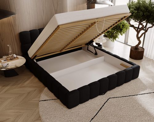 Łóżko tapicerowane Aura 140x200 czarne na Arena.pl