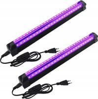 2 szt Lampa LED UV 395-405nm 15W Ultrafioletowa 48 diod magnetyczna czarna