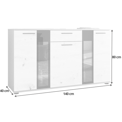 Meblościanka Samba + komoda Biała na Arena.pl