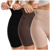 Kolarki Legginsy Damskie Wysoki Stan Prążkowane Zestaw 3-PAK MORAJ S/M