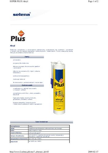 AKRYL SUPER PLUS BIAŁY 280ML na Arena.pl