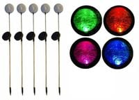 Komplet 5 x lampa ogrodowa Garth solarna LED w kształcie kuli (zmienia kolo