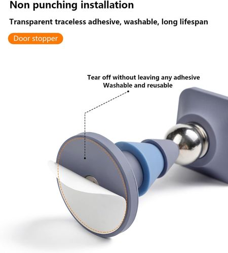 Stoper do drzwi magnetyczny silikonowy bez wiercenia niebieski mocny na Arena.pl