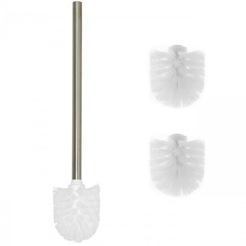 Uniwersalny zestaw zapasowej szczotki toaletowej z 2 główkami do WC biały na Arena.pl