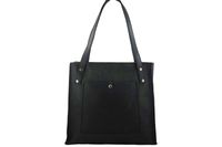 Torebka skórzana na ramię damska - Czarna