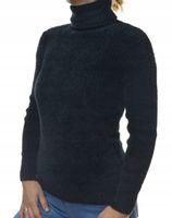 Damski sweter typu alpaka golf w prążek UNI