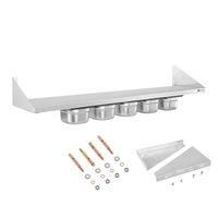 Półka ścienna wisząca na konsolach nierdzewna z pojemnikami GN1/6