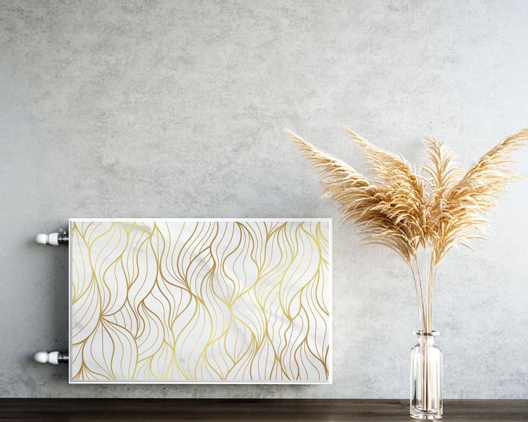 Mata MAGNETYCZNA Kaloryfera Abstrakcyjne Liście Marmur Line-art 120cm x 60cm zdjęcie 5