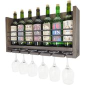 Sosnowa półka na alkohol kieliszki i butelki Bar na ścianę regał 60x32