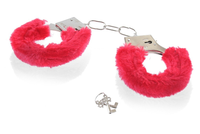 Najtańsze Metalowe Kajdanki Z Czerwonym Futerkiem - Fur Love Cuffs